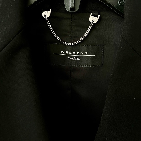 MAXMARA WEEKEND Womens Blazer Jacket Black size 2 luxury - Picture 3 of 4